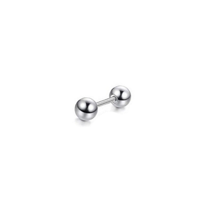 Geometric Stainless Steel Mini Barbell Stud Earrings