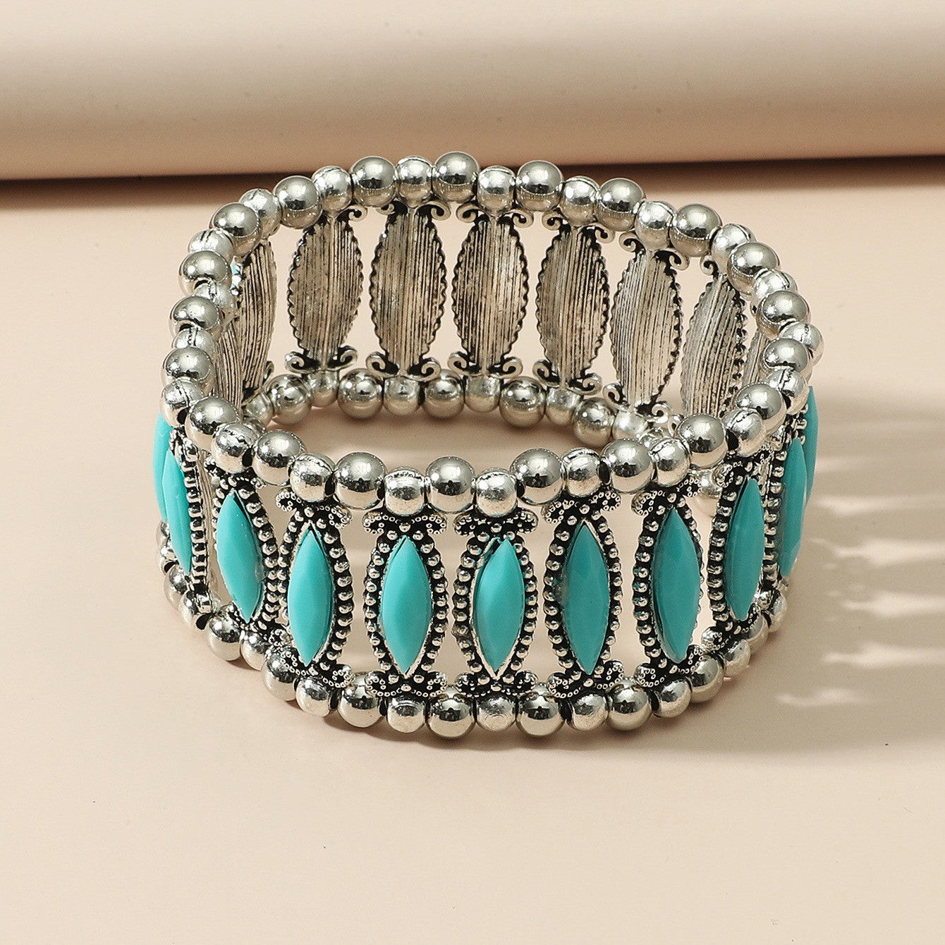 Bohemian Geometric Alloy Turquoise Women's Bangle Bracelet