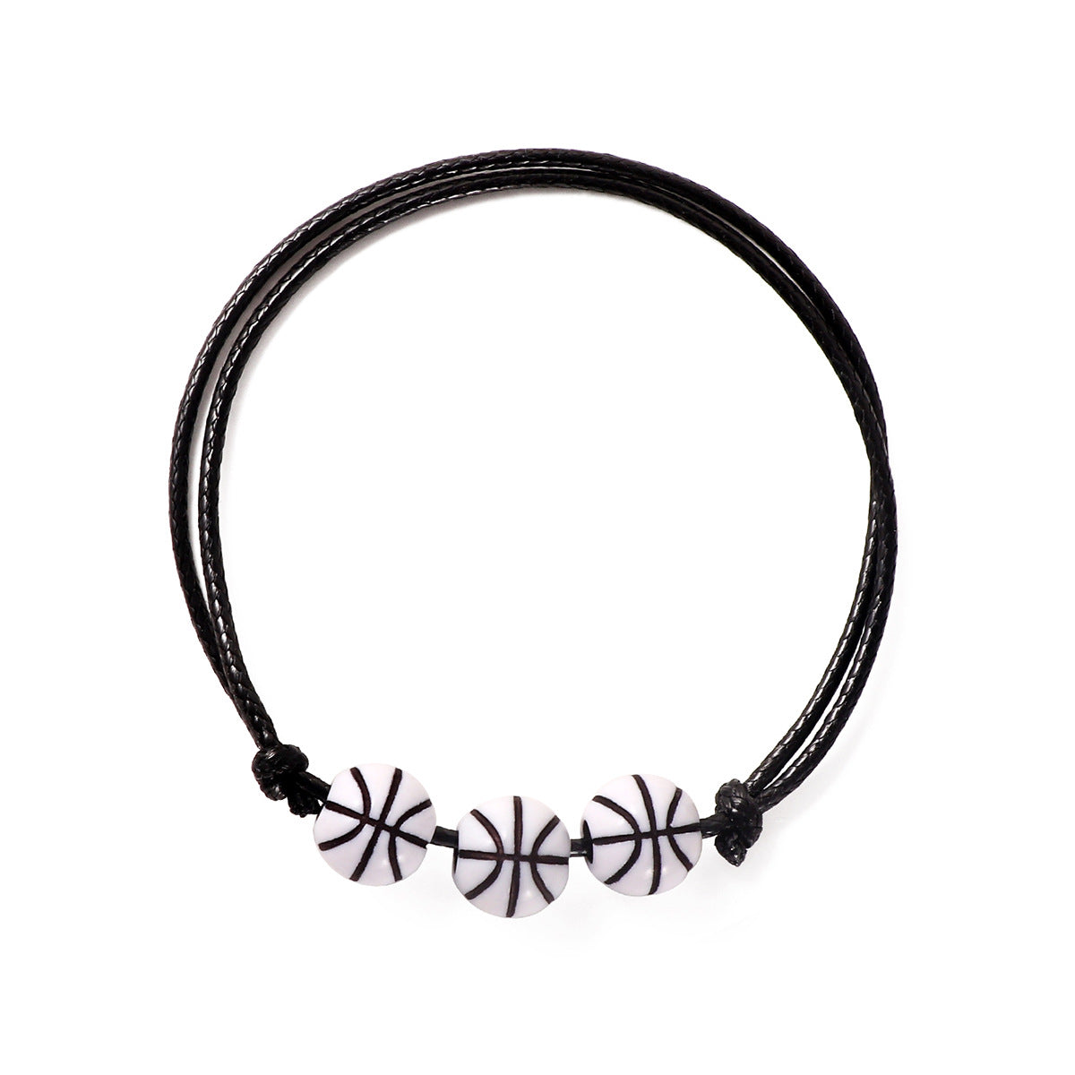 Geometric Resin Sports Beaded Bracelet Set for Unisex