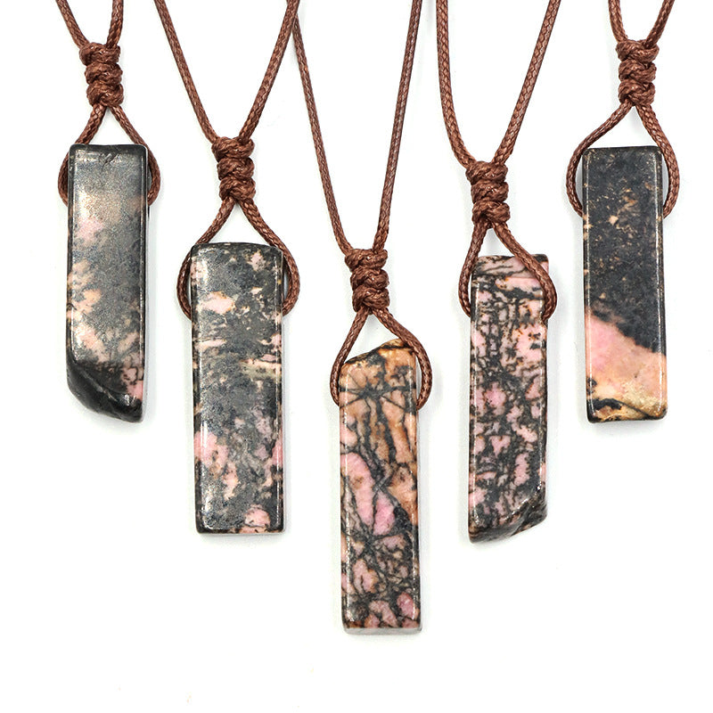 Amethyst and Red Agate Irregular Gemstone Pendant Necklace