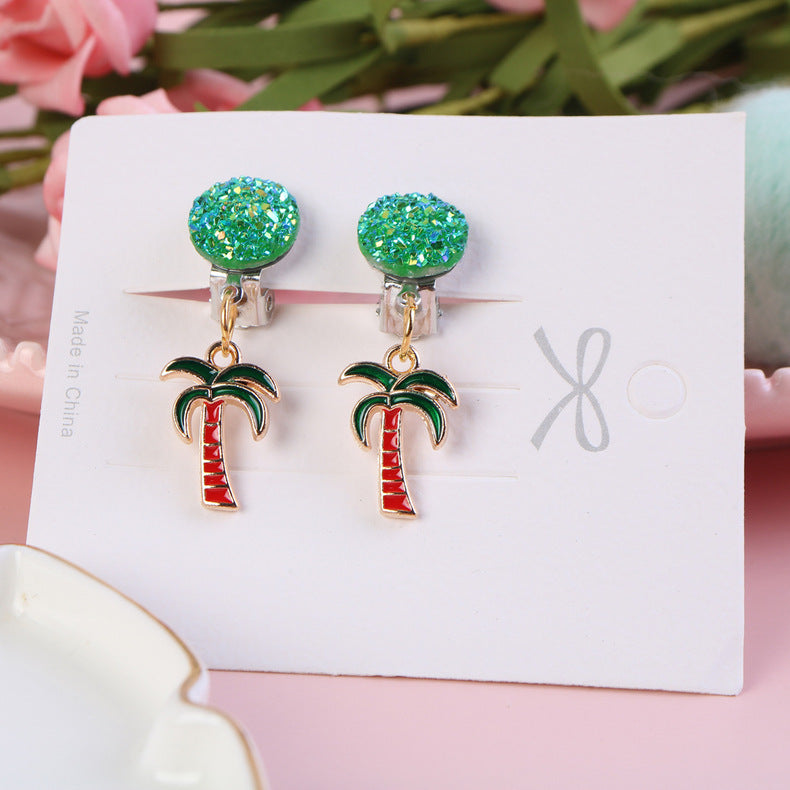 1 Pair Kids' Cartoon Unicorn Star Moon Butterfly Alloy Drop Earrings Ear Clips