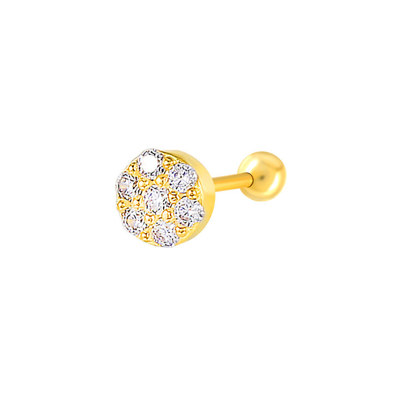Sterling Silver Zircon Inlay Stud Earrings for Women
