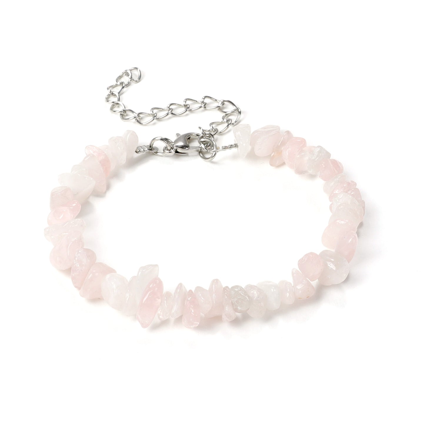 Irregular Natural Stone Crystal Beaded Bracelet with Lobster Clasp
