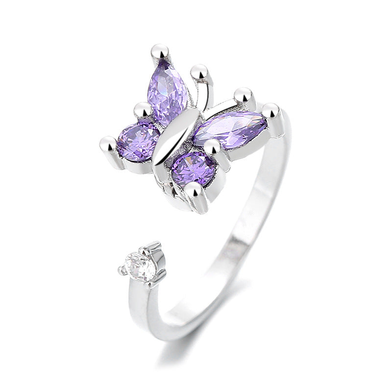 Fashion Devil's Eye Zircon Adjustable Open Ring for Women and Men