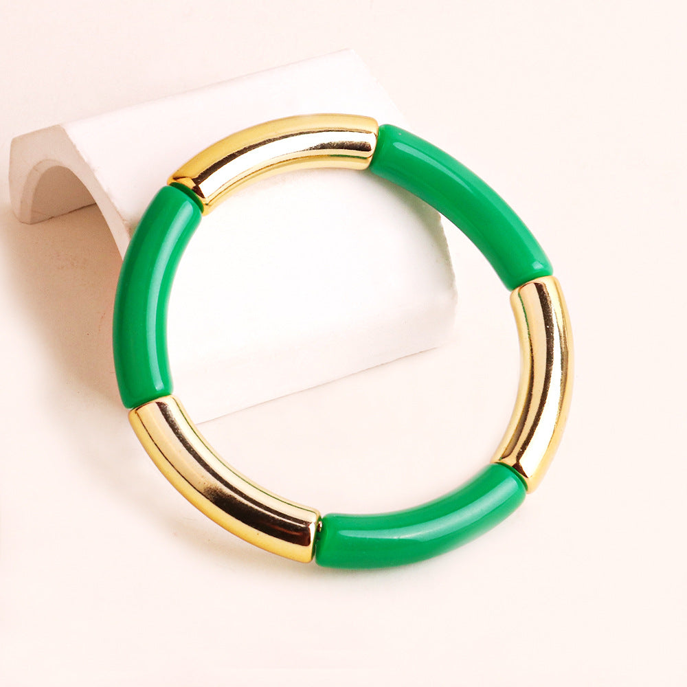 Fashion Acrylic Women's Bangle Bracelet - Multicolor Elastic Design