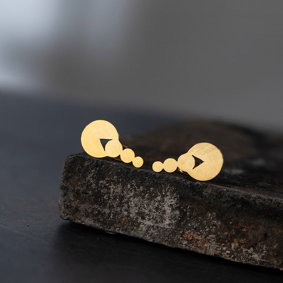 Simple Stainless Steel Halloween Pumpkin Stud Earrings