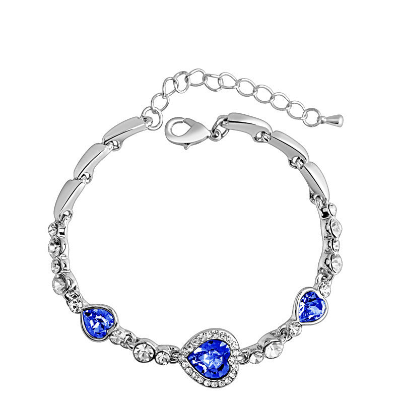 Fashion Heart Shape Crystal Gemstone Bracelet