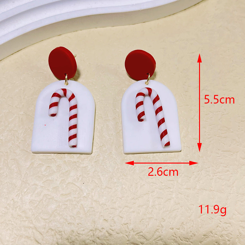 1 Pair Modern Style Christmas Tree & Snowman Polymer Clay Drop Earrings