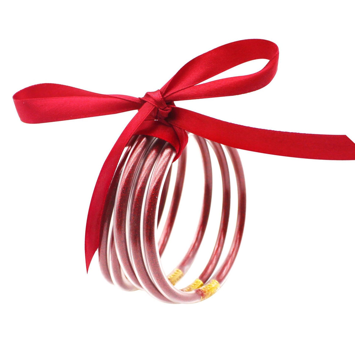 Fashion Multi-Layer Silicone Ribbon Glitter Women's Bangle Bracelet