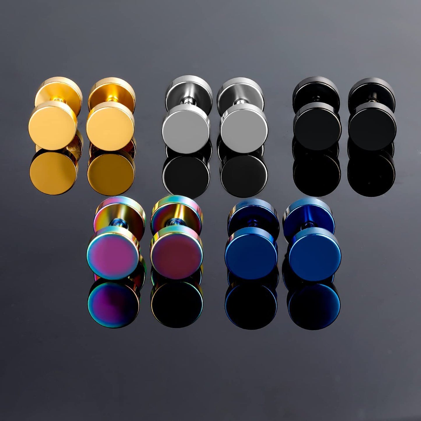 Simple Stainless Steel Barbell Stud Earrings