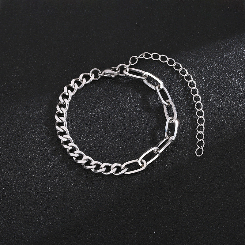 European American Fashion Cross Stainless Steel Chain Bracelet for Men and Women Jewelry