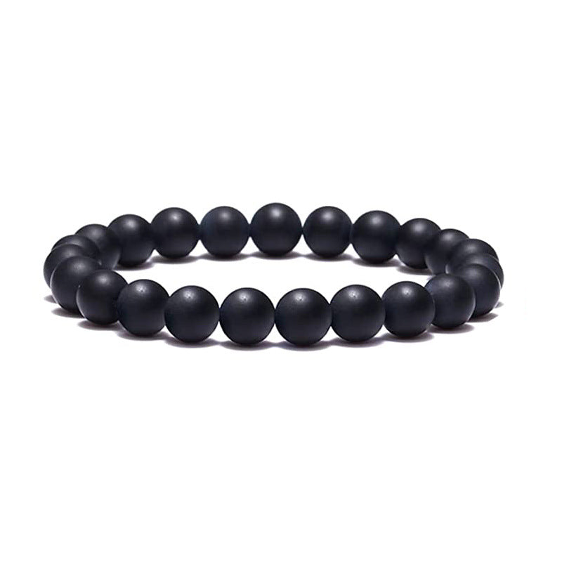Fashion 8mm Agate Tiger Eye Hematite Crystal Beaded Bracelet Set