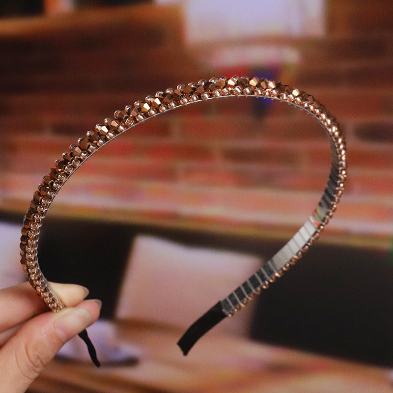 Retro Colorful Rhinestone Crystal Beaded Hairband