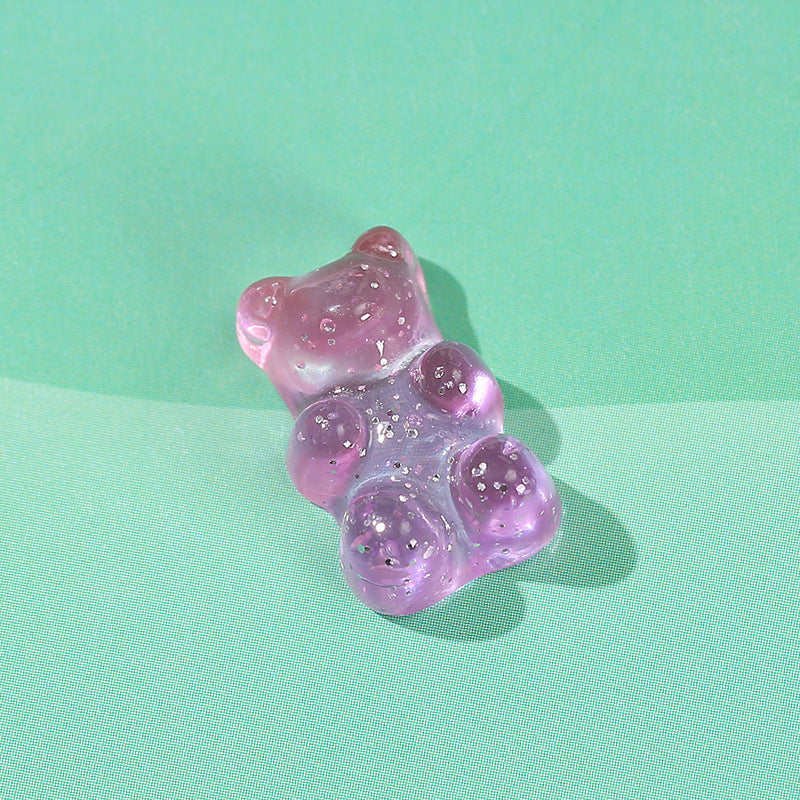 Fashion Contrast Color Gummy Bear Resin Accessories and Stud Earrings