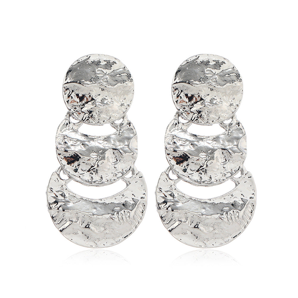 Retro Geometric Alloy Plated Drop Earrings for Women