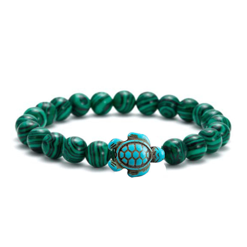 Retro Tortoise Turquoise Agate Tiger Eye Unisex Stretch Bracelet