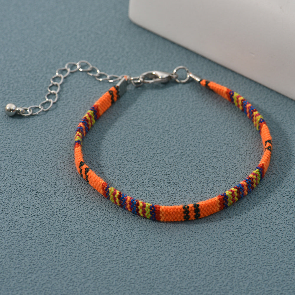 Bohemian Geometric Woven Cloth Bracelet