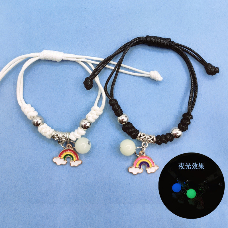 European American Luminous Beads Adjustable Couple Bracelet