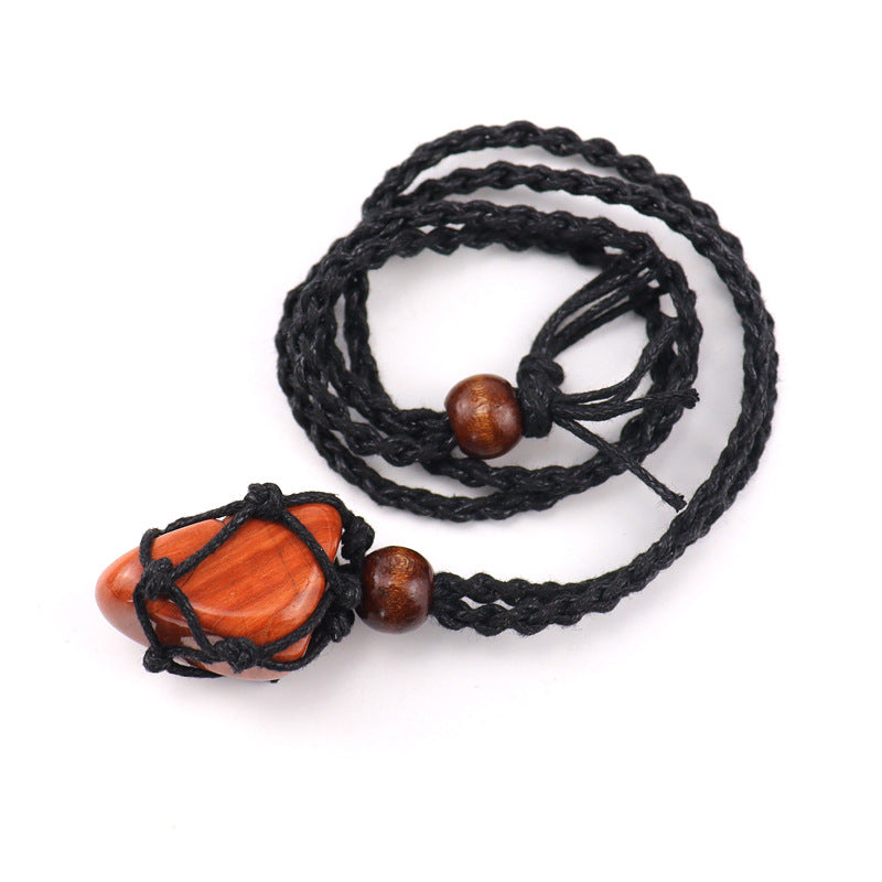 Ethnic Geometric Crystal Natural Stone Adjustable Pendant Necklace