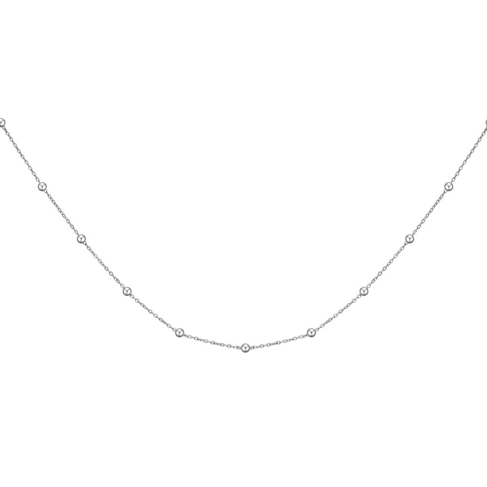 Simple Solid Color Stainless Steel O-Chain Necklace for Women