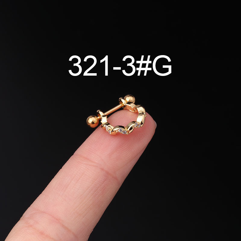 Fashion Geometric Stainless Steel Barbell Stud Earrings