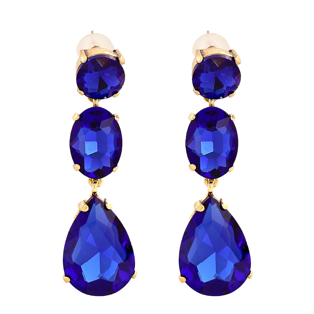 Fashion Teardrop Colorful Gemstone Earrings