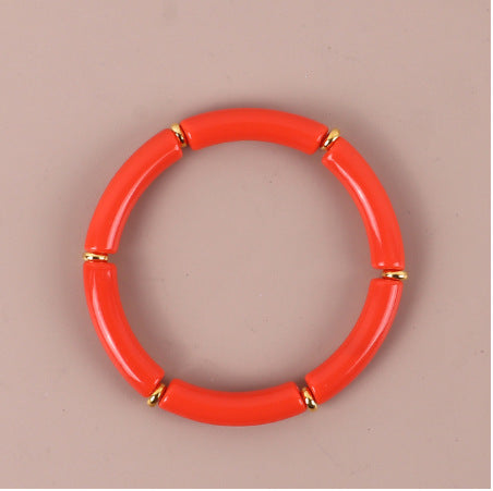 Colorful Acrylic Resin Beaded Cuff Bracelet