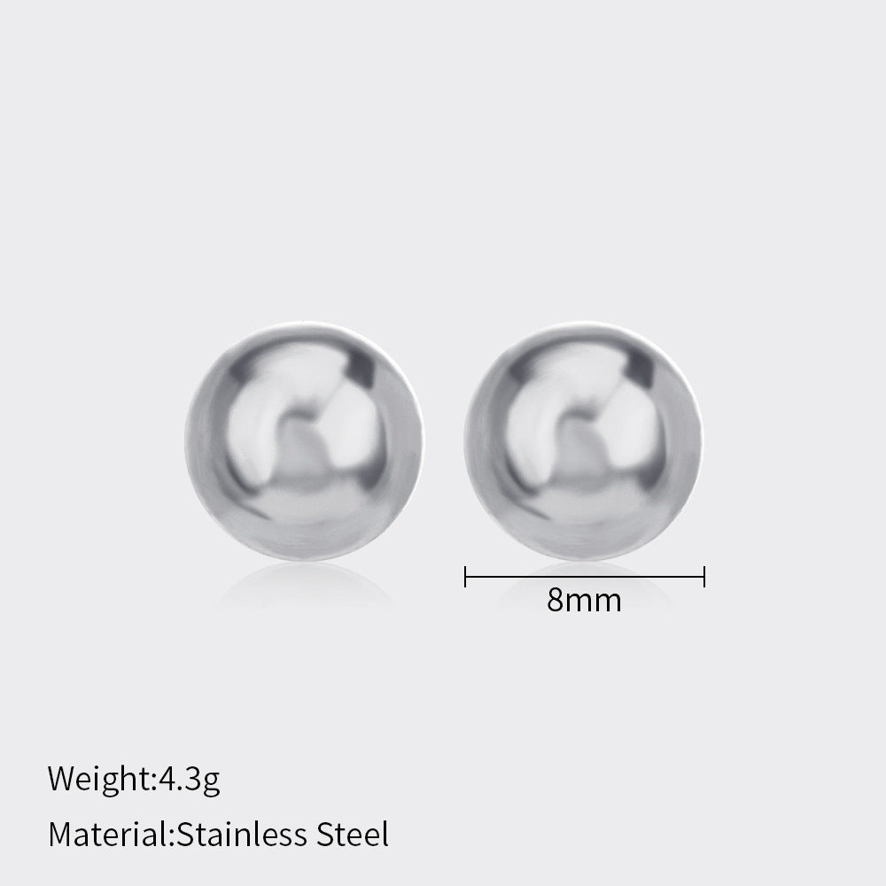 Minimalist Stainless Steel Ball Stud Earrings for Women - 1mm/4mm Round Bead Design