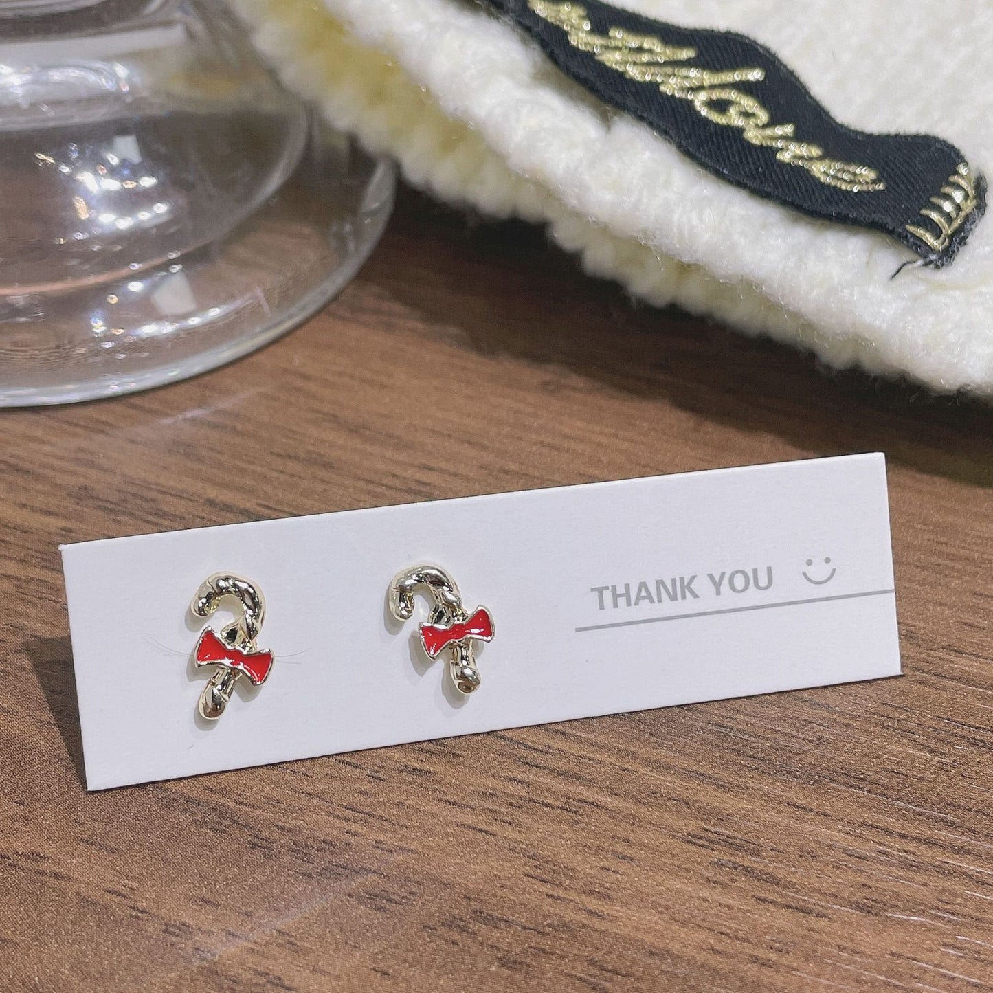 Fashion Christmas Santa Claus and Reindeer Enamel Stud Earrings for Women