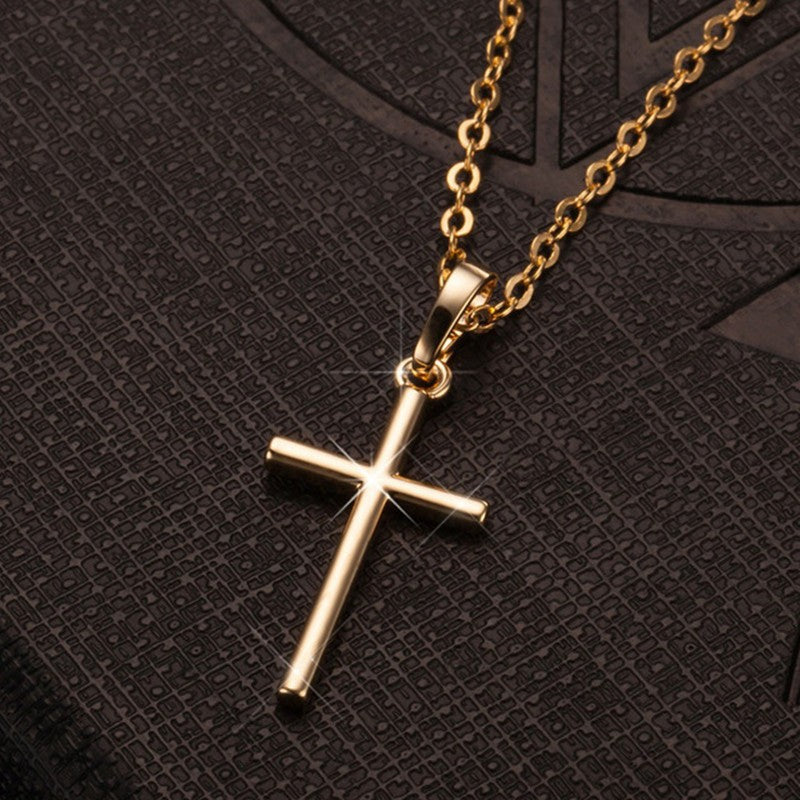 Fashion Hip Hop Cross Pendant Necklace with Rhinestones