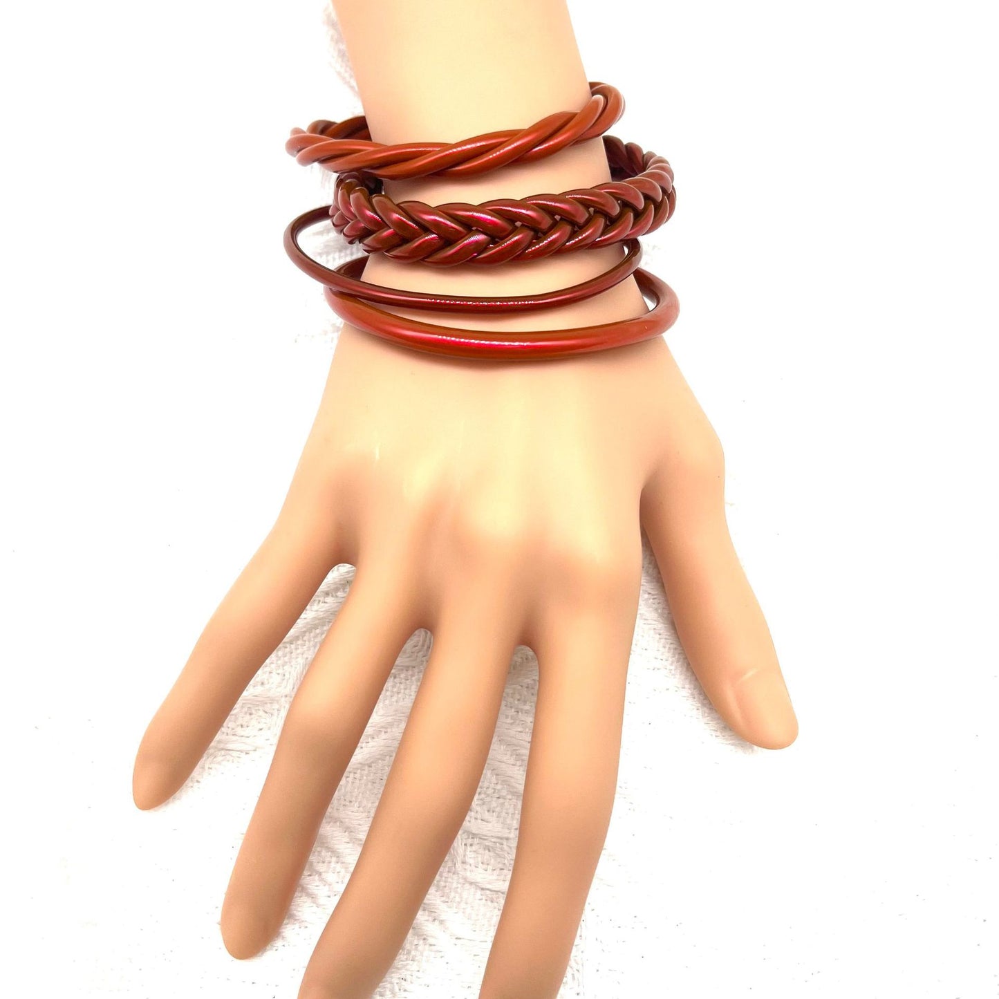Simple Style Unisex Silica Gel Braided Bangle Bracelet