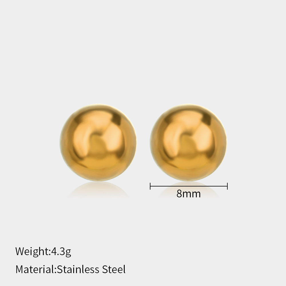 Minimalist Stainless Steel Ball Stud Earrings for Women - 1mm/4mm Round Bead Design