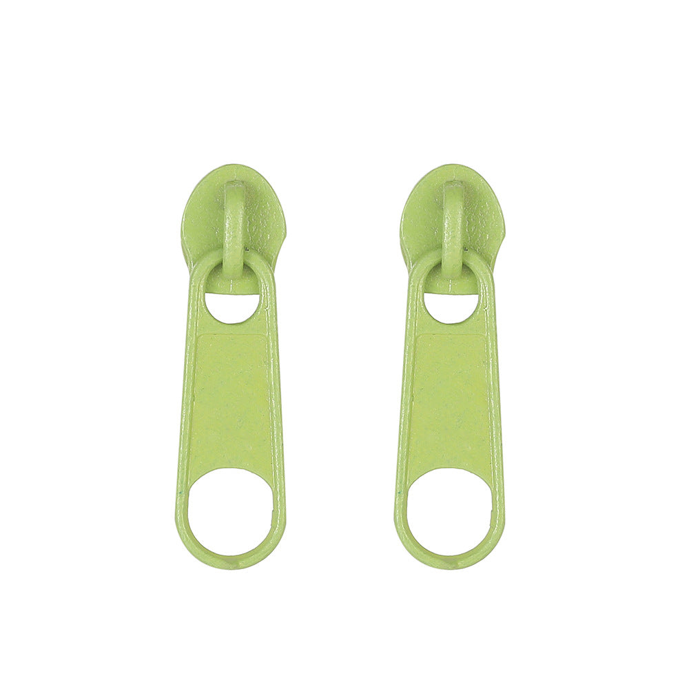Fashion Candy Color Zipper Buckle Earrings - Trendy Creative Street Style Jewelry