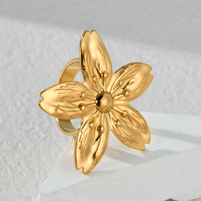 Vintage Bohemian Floral 18K Gold Plated Stainless Steel Earrings