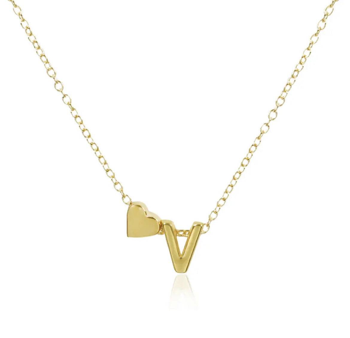 Fashion Heart Alphabet Pendant Necklace - Minimalist Copper Plated Design