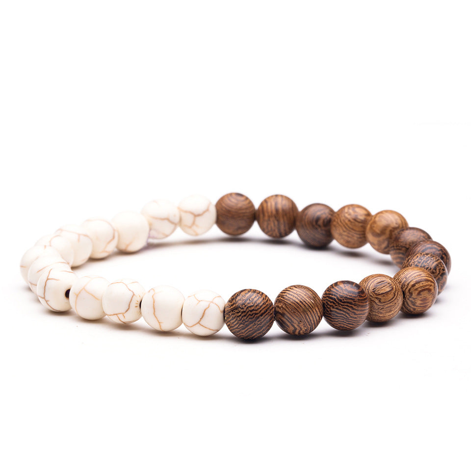 Black Dragon Pattern Matte Stone Beaded Yoga Bracelet