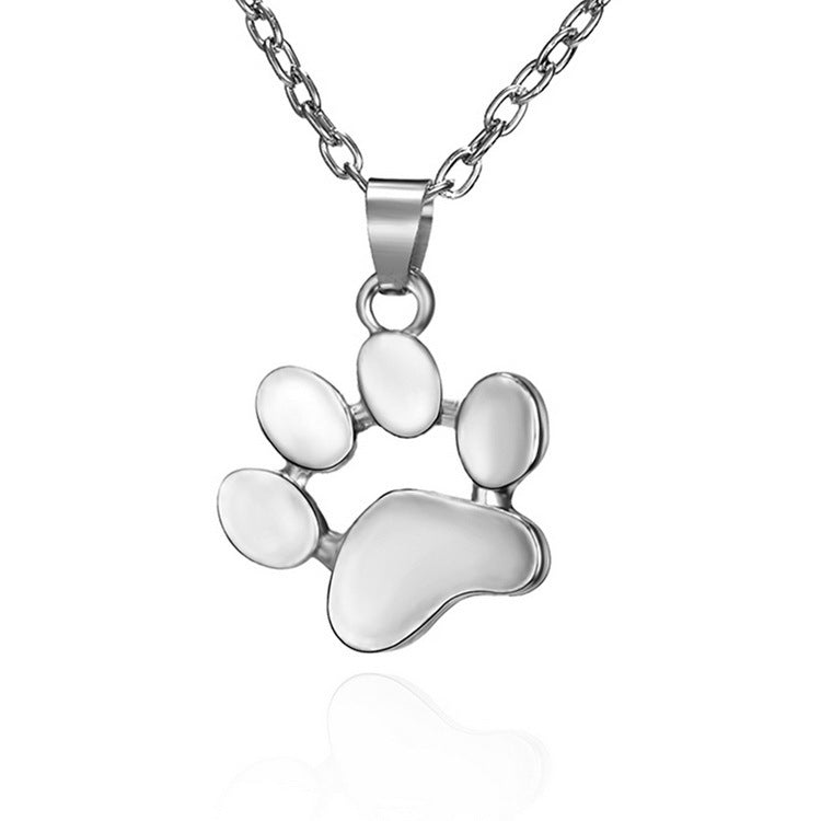 Cute Animal Paw Print Alloy Pendant Necklace