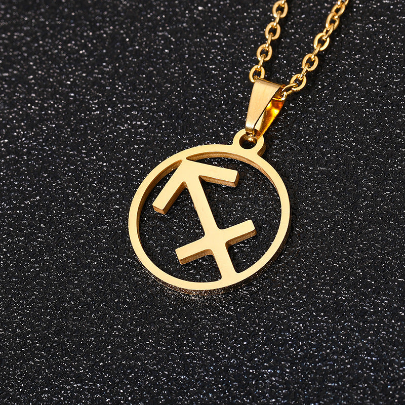 Simple Style Zodiac Stainless Steel Necklace