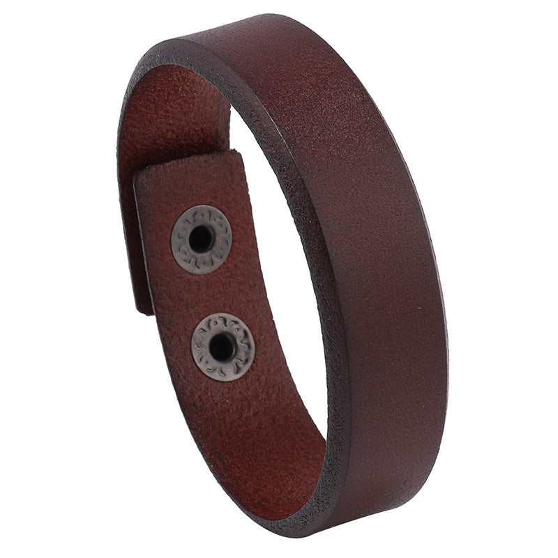 Casual Multicolor Alloy Magnetic Clasp Glossy Cowhide Punk Bracelet