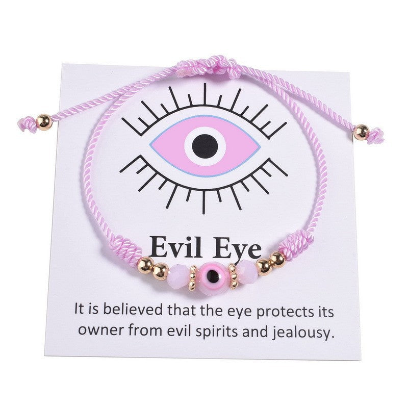 Fashion Devil's Eye Acrylic Adjustable Rope Women's Bracelet