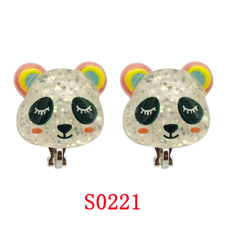 New Cartoon Unicorn Mermaid Clip-On Earrings for Girls