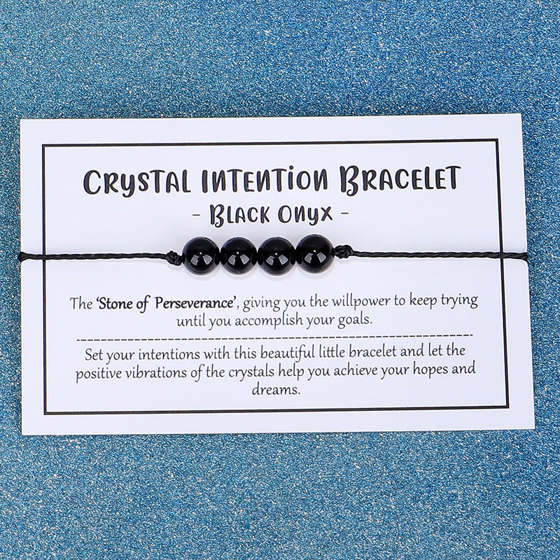 Simple Style Round Beaded Unisex Bracelet with Sunstone Crystal Energy