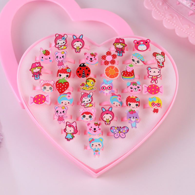 Children's Adjustable Flashing Diamond Ring Set - 36 Pieces