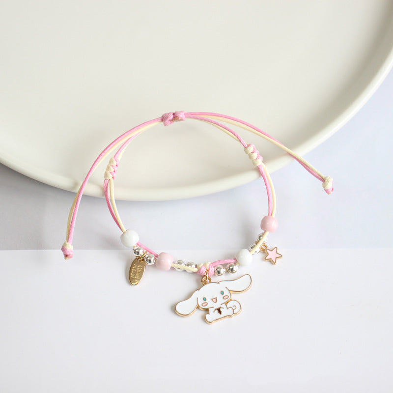 Fashion Animal Alloy Beaded Enamel Rabbit Bracelet for Women and Couples