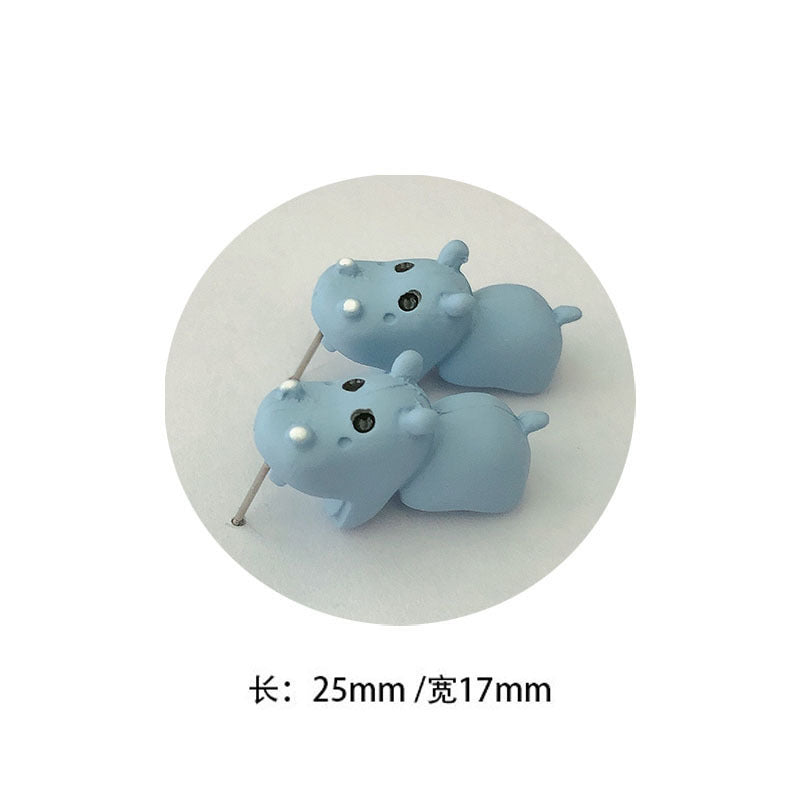 Fashion Animal Dinosaur and Shark Metal Ear Studs for Women