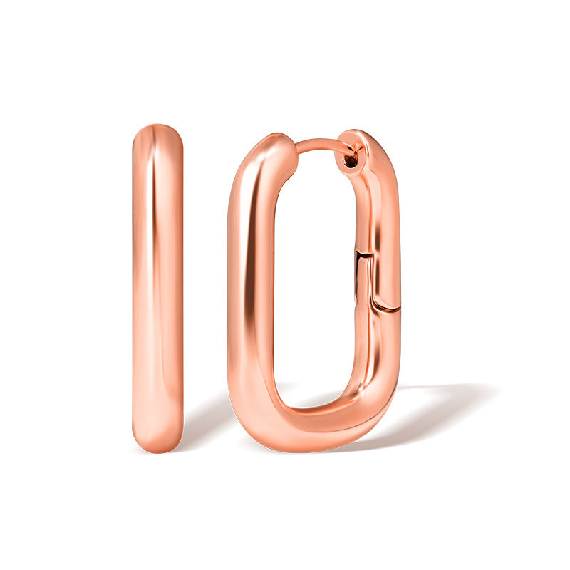 18K Gold Plated Geometric Square Hoop Earrings