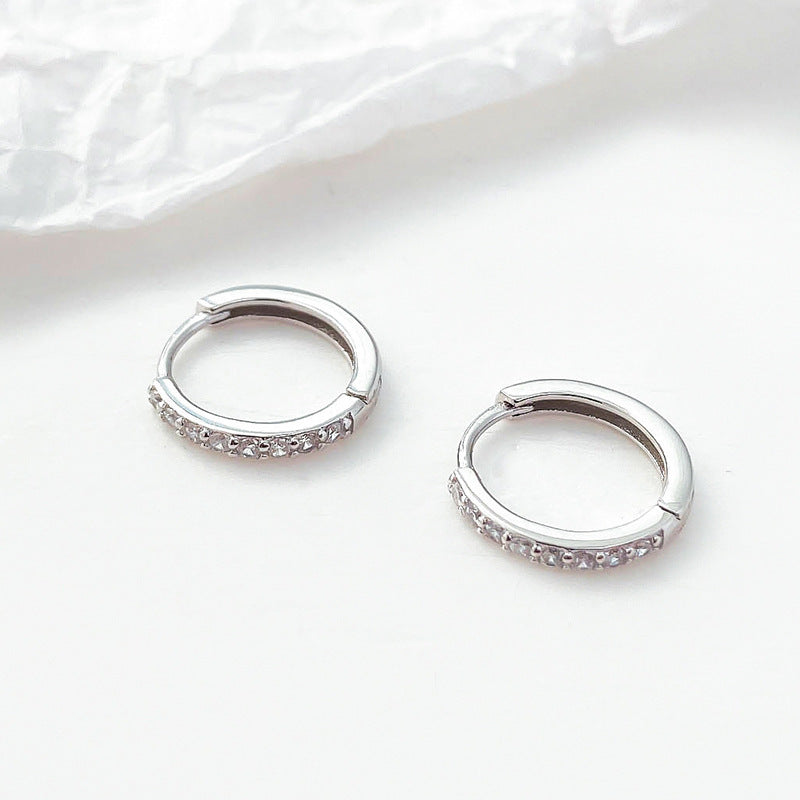 Fashion Copper Zircon Hoop Earrings