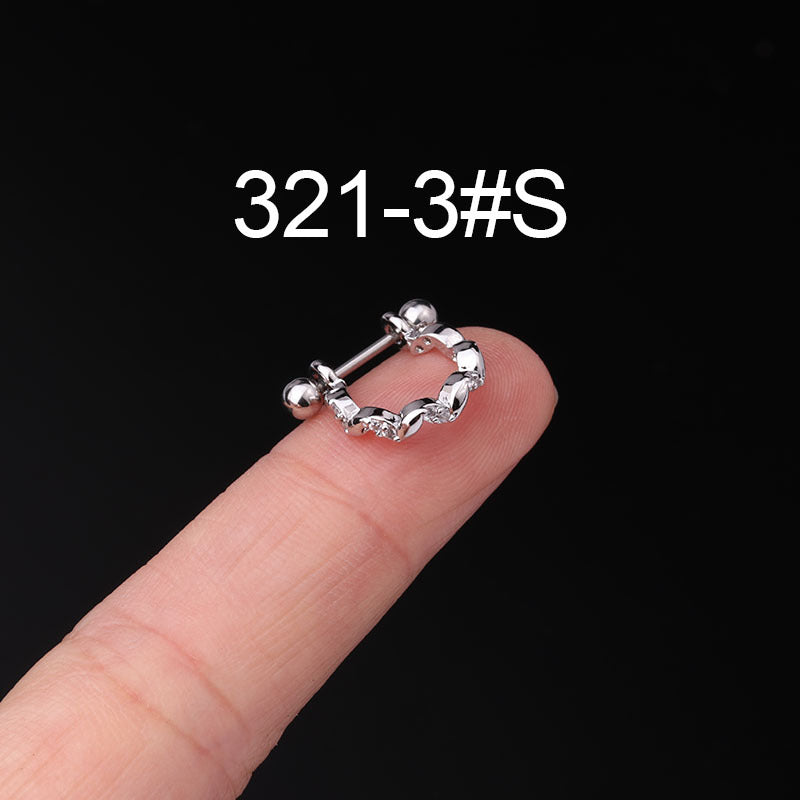 Fashion Geometric Stainless Steel Barbell Stud Earrings