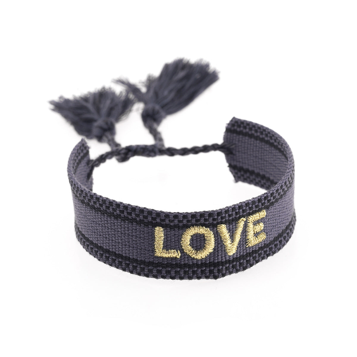 Ethnic Embroidered Tassel Adjustable Unisex Bracelet