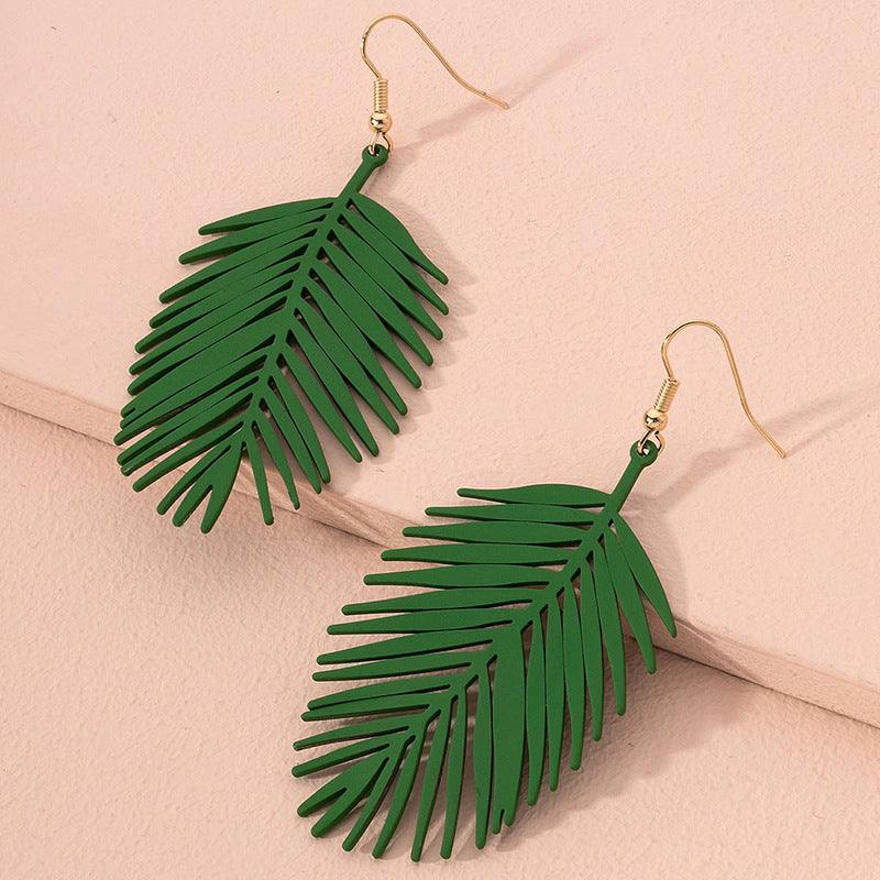 New Fashion Geometric Turquoise Metal Hoop Earrings